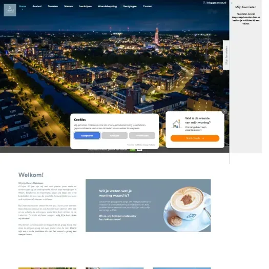 Screenshot van de website van www.dwarsmakelaars.nl