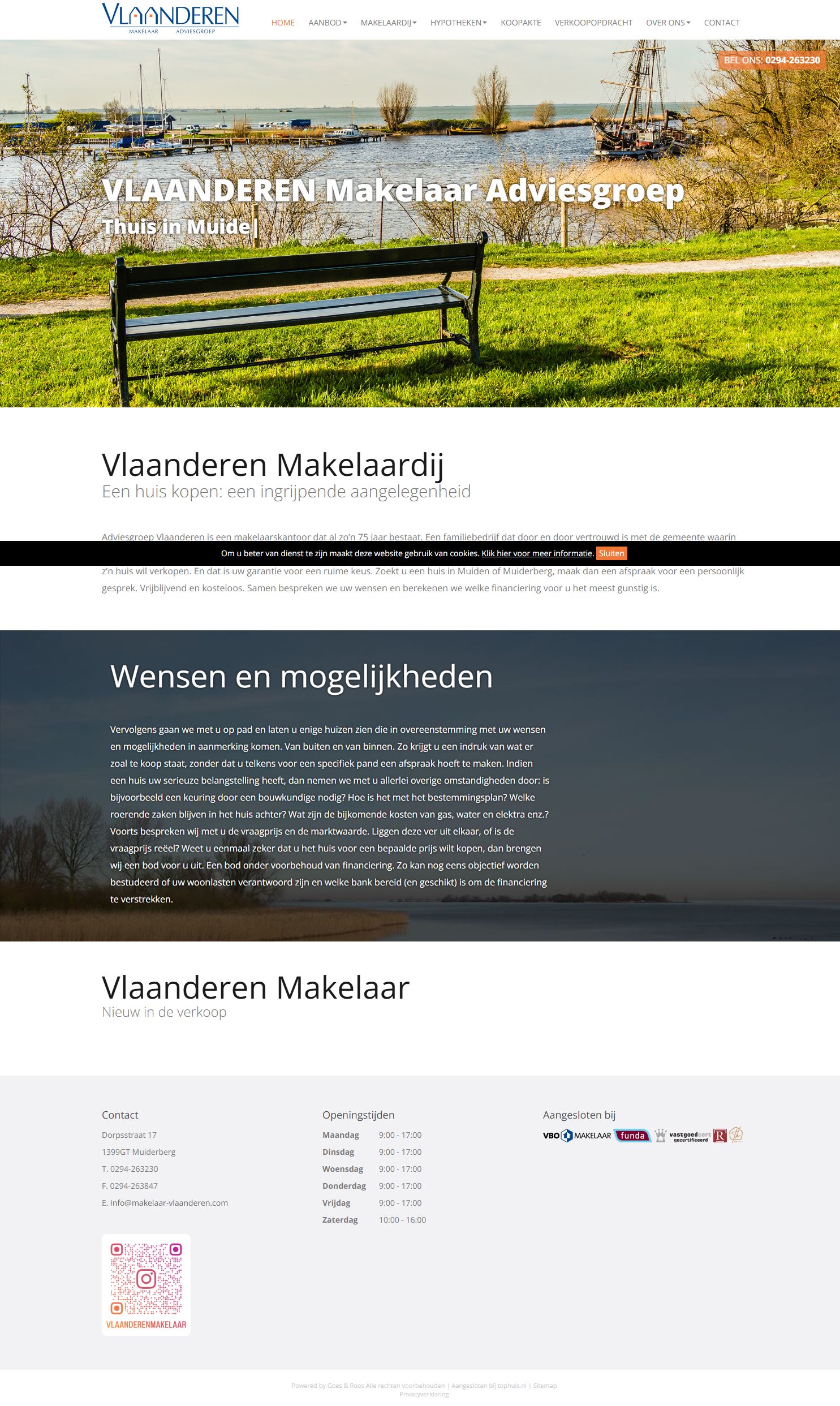 Screenshot der Website von www.makelaar-vlaanderen.com