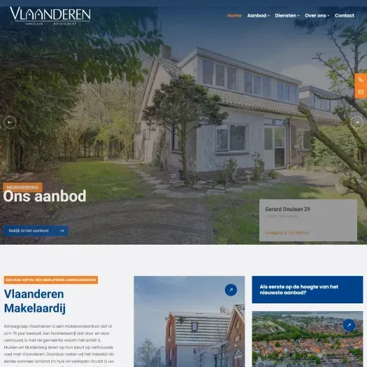Screenshot van de website van www.makelaar-vlaanderen.com