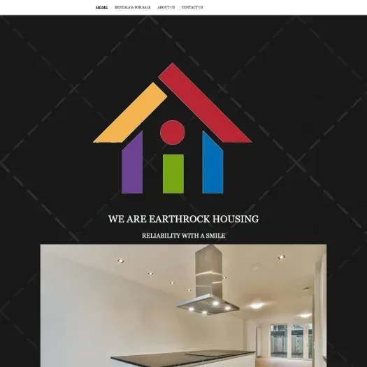 Screenshot van de website van www.earthrockhousing.nl