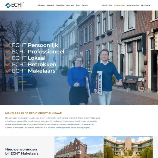 Capture d'écran du site web de www.echtmakelaar.nl