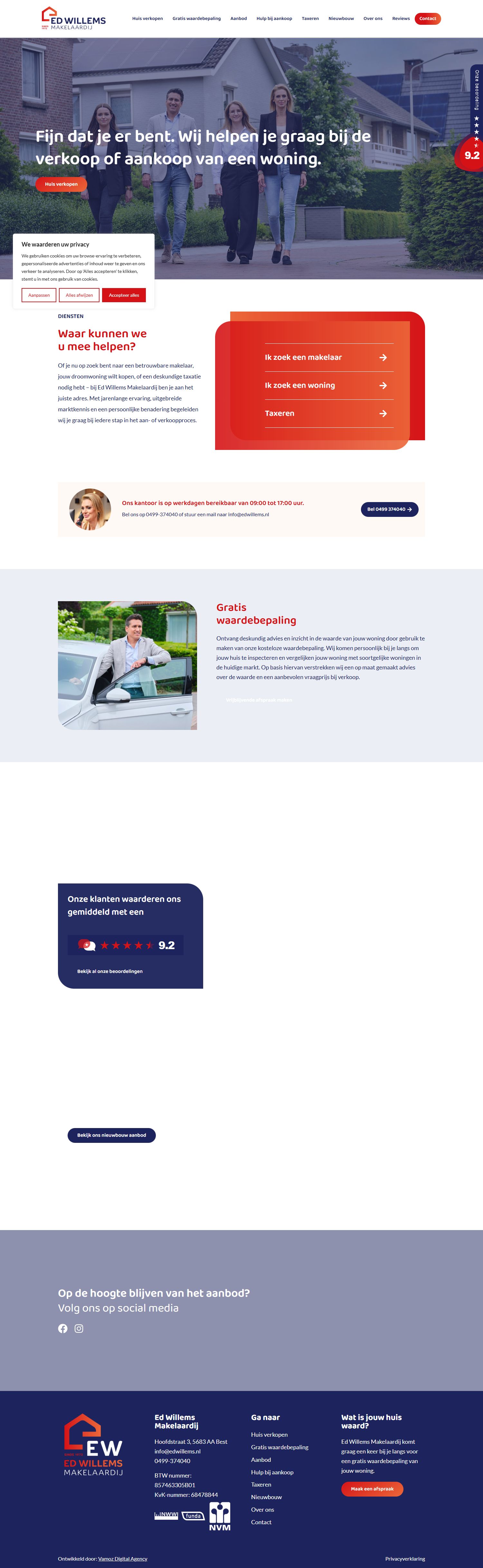 Screenshot of the website of www.edwillems.nl