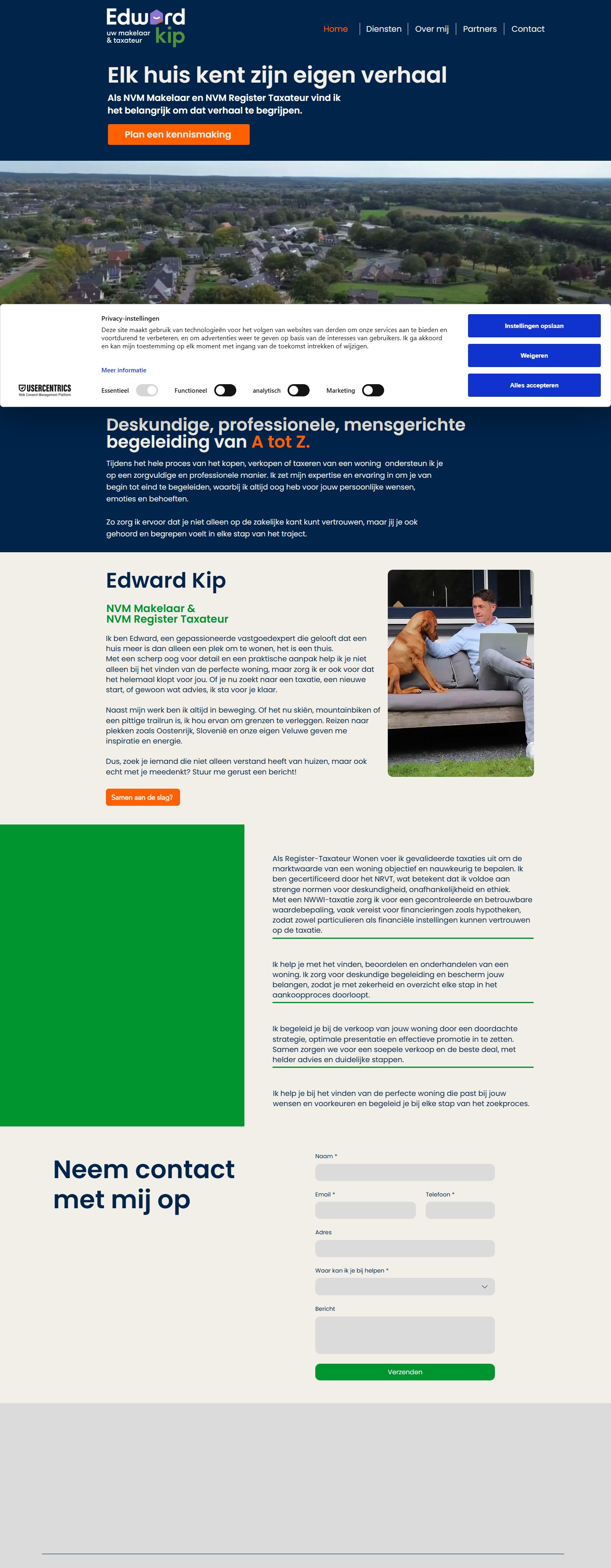 Screenshot der Website von www.edwardkip.nl