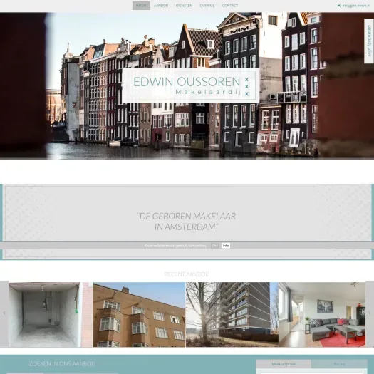 Screenshot van de website van www.edwinoussorenmakelaardij.nl