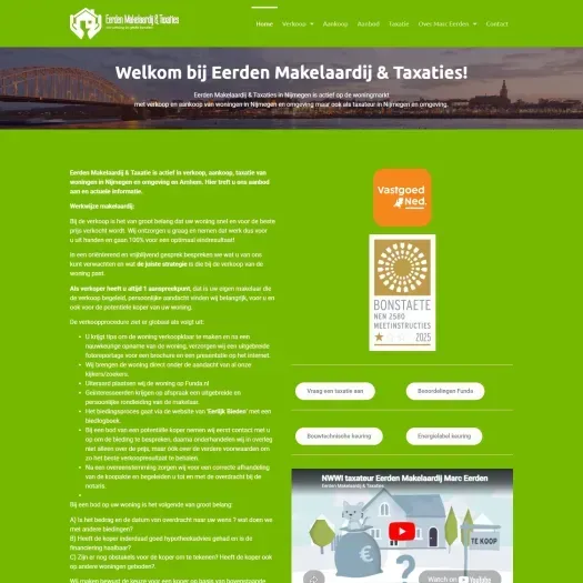 Screenshot van de website van www.eerdenmakelaardij.nl