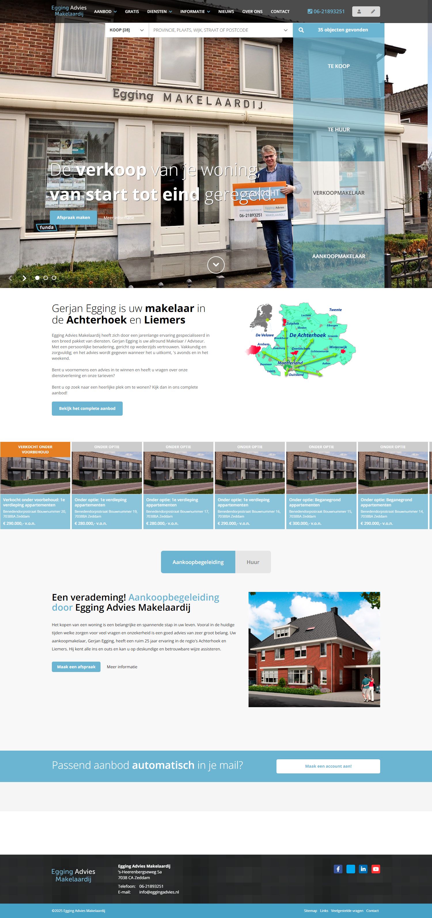 Screenshot der Website von www.eggingadvies.nl