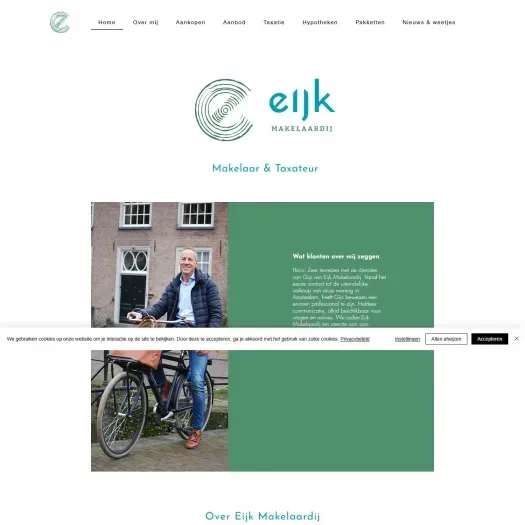Screenshot of the website of www.eijkmakelaardij.nl