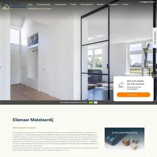 Screenshot der Website von www.eikenaar-makelaardij.nl