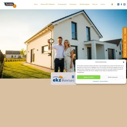 Screenshot of the website of www.ekz.nl