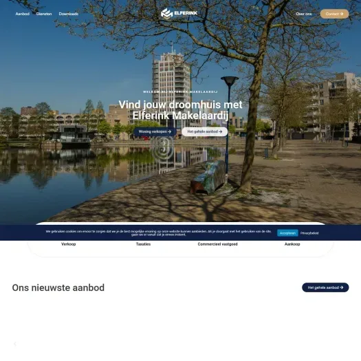 Screenshot of the website of www.elferinkmakelaardij.nl