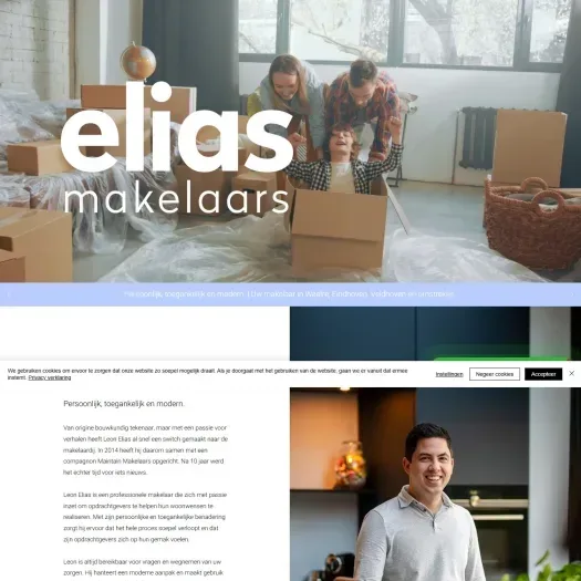 Screenshot of the website of www.eliasmakelaars.nl