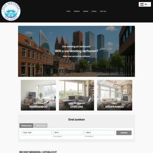Screenshot der Website von elitvastgoed.nl