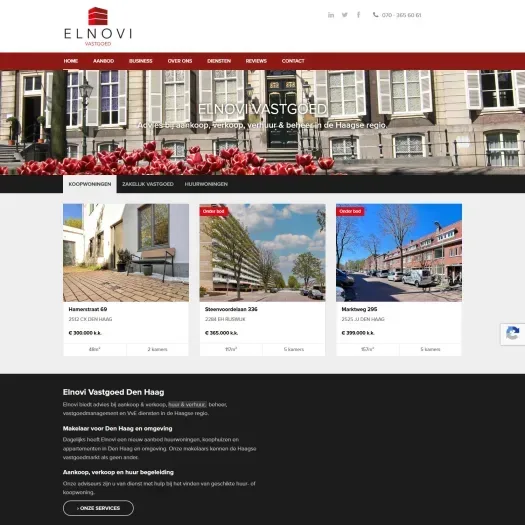 Screenshot van de website van www.elnovi.nl