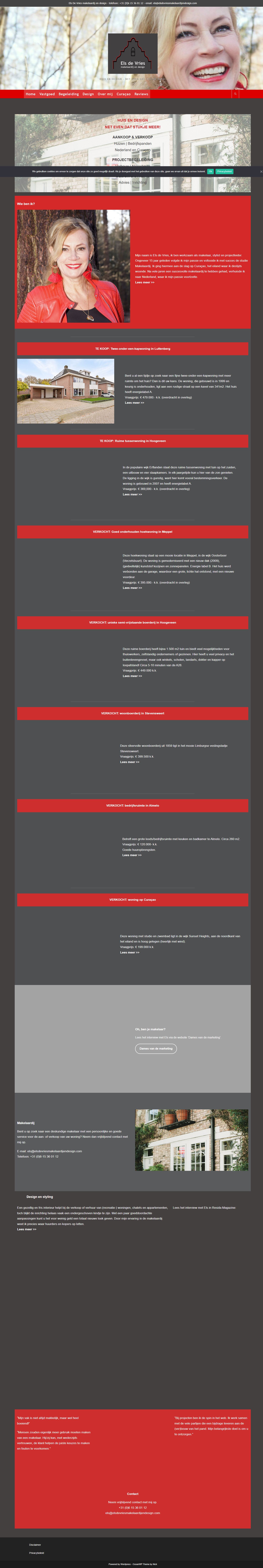 Screenshot of the website of www.elsdevriesmakelaardijendesign.com