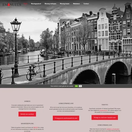 Screenshot van de website van www.emanuelsmakelaardij.nl