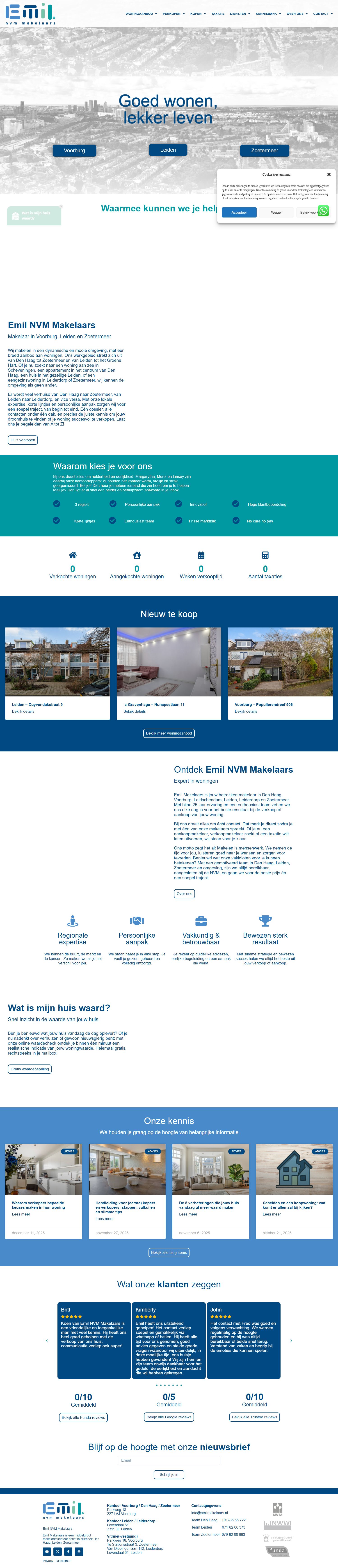 Screenshot of the website of www.emilmakelaars.nl