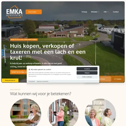 Screenshot der Website von www.emkamakelaardij.nl