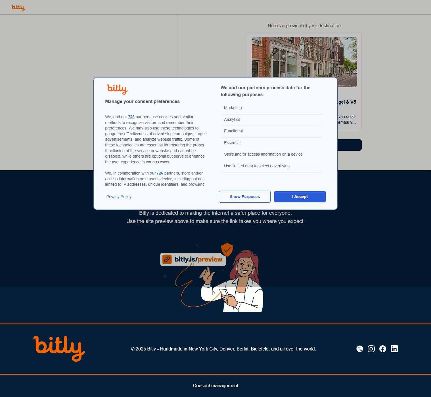 Screenshot of the website of bit.ly