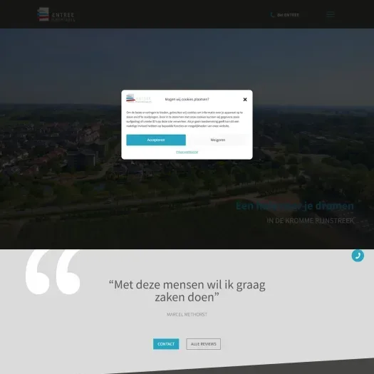 Screenshot van de website van www.entreemakelaars.nl