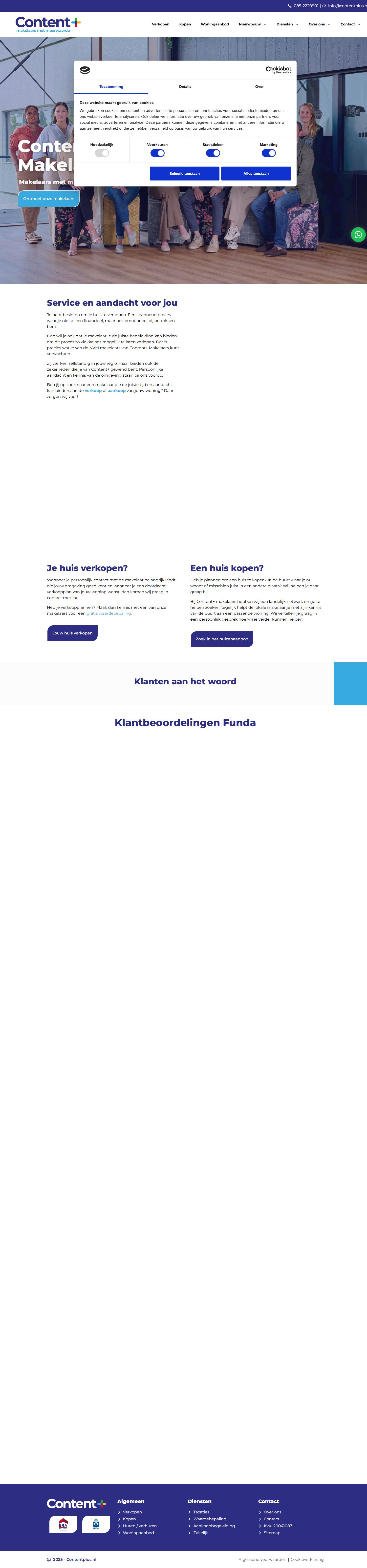 Screenshot van de website van www.contentplus.nl