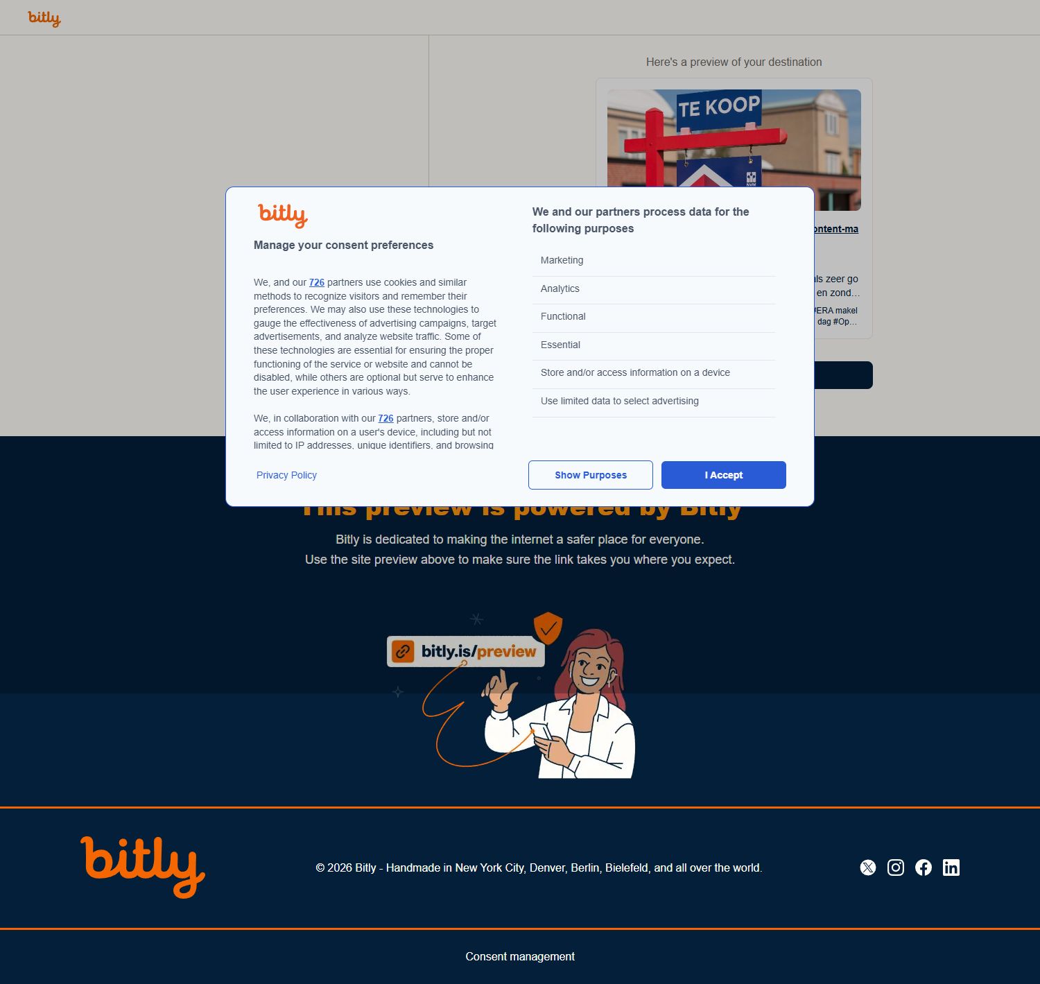 Screenshot of the website of bit.ly
