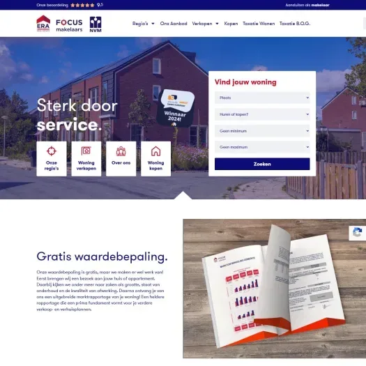 Screenshot of the website of www.erafocus.nl