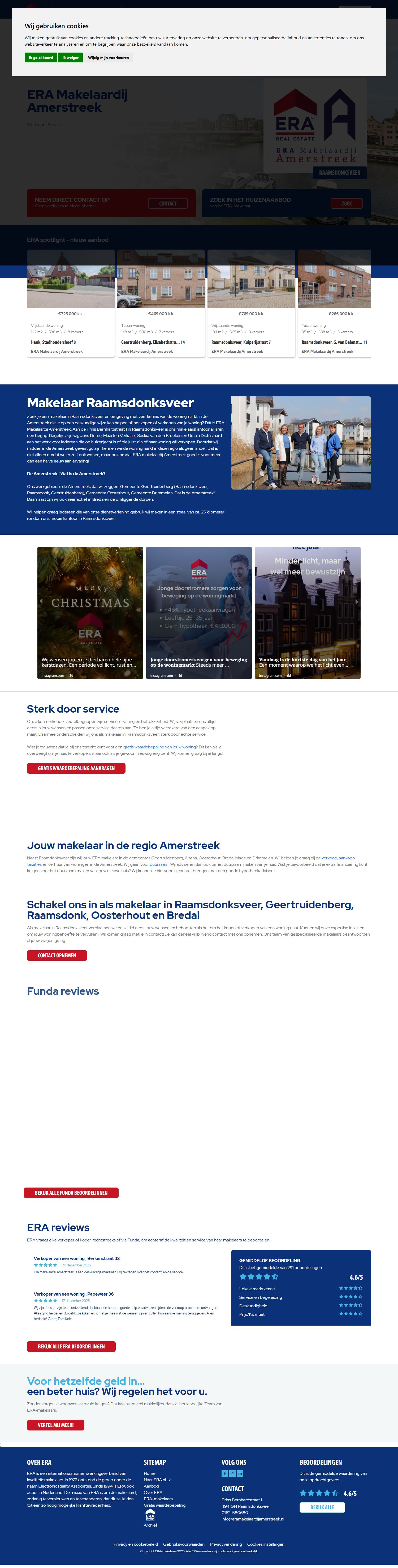 Screenshot der Website von www.eramakelaardijamerstreek.nl