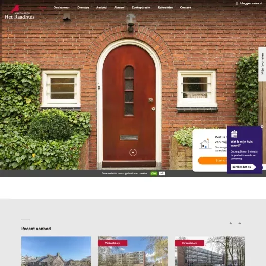 Capture d'écran du site web de www.makelaardijhetraadhuis.nl