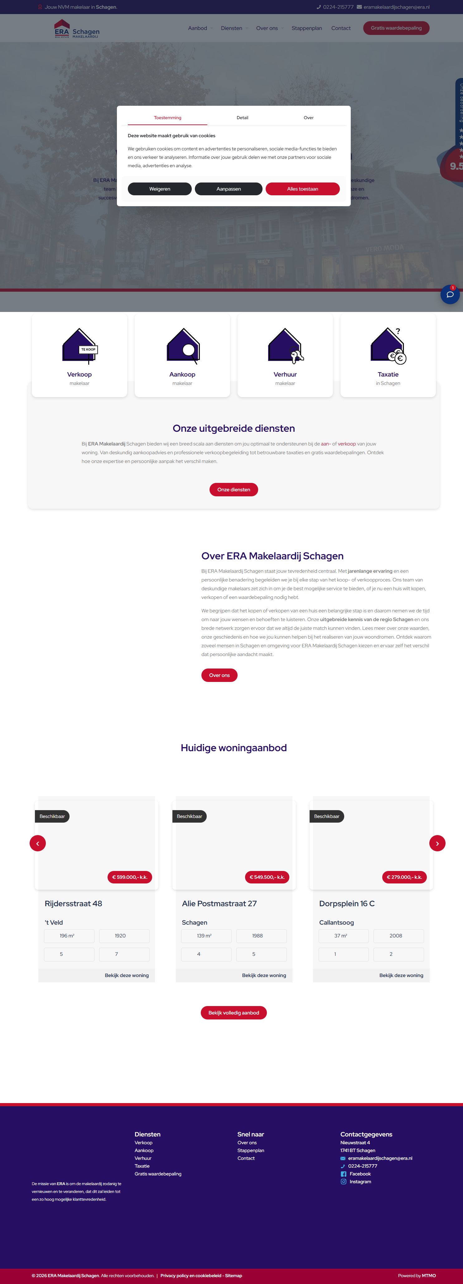 Capture d'écran du site web de www.eramakelaardijschagen.nl