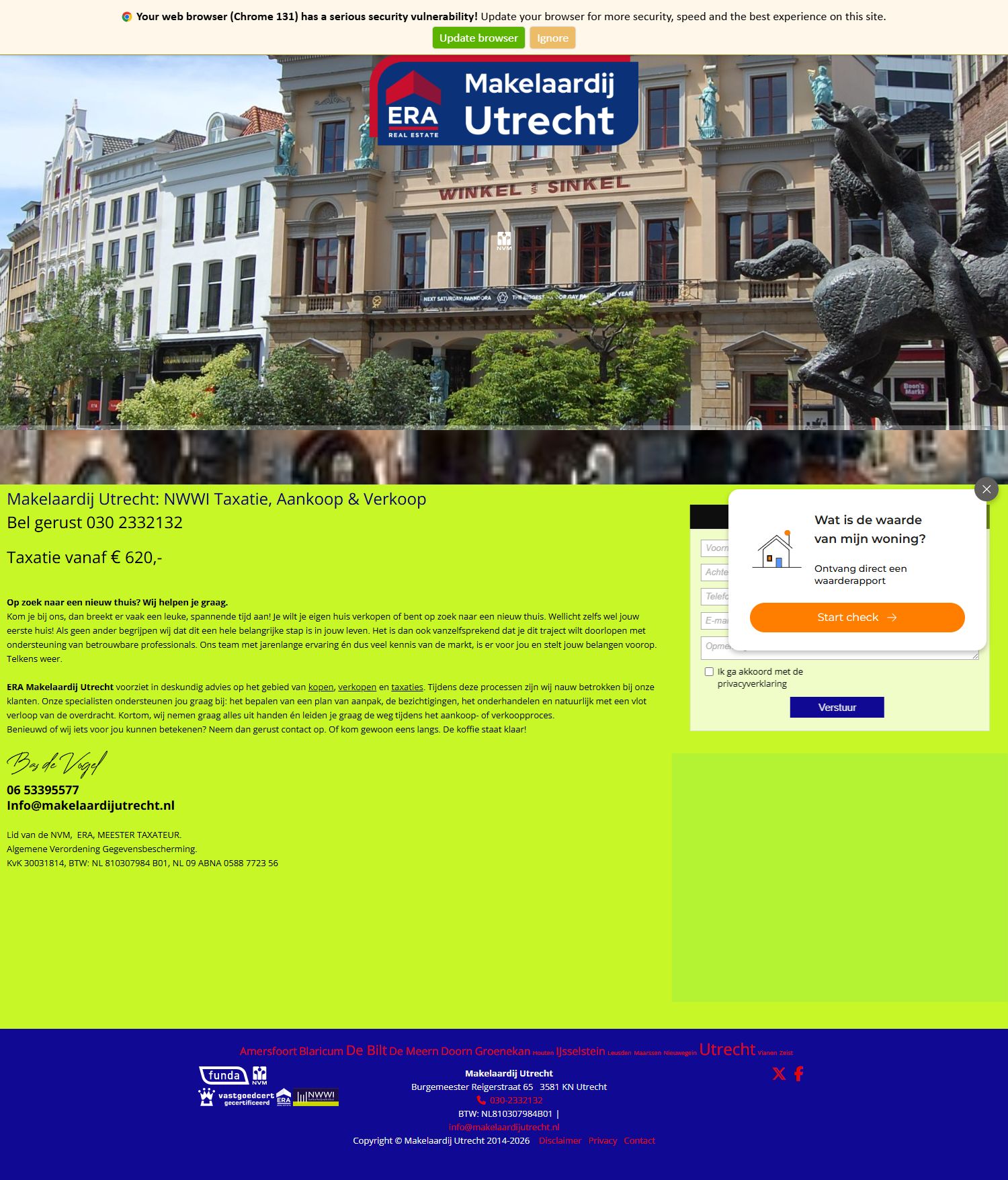 Screenshot van de website van www.eramakelaardijutrecht.nl