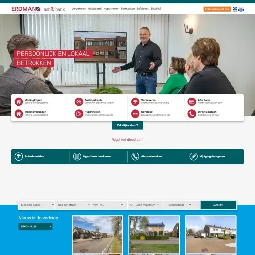 Screenshot van de website van www.erdman.nl