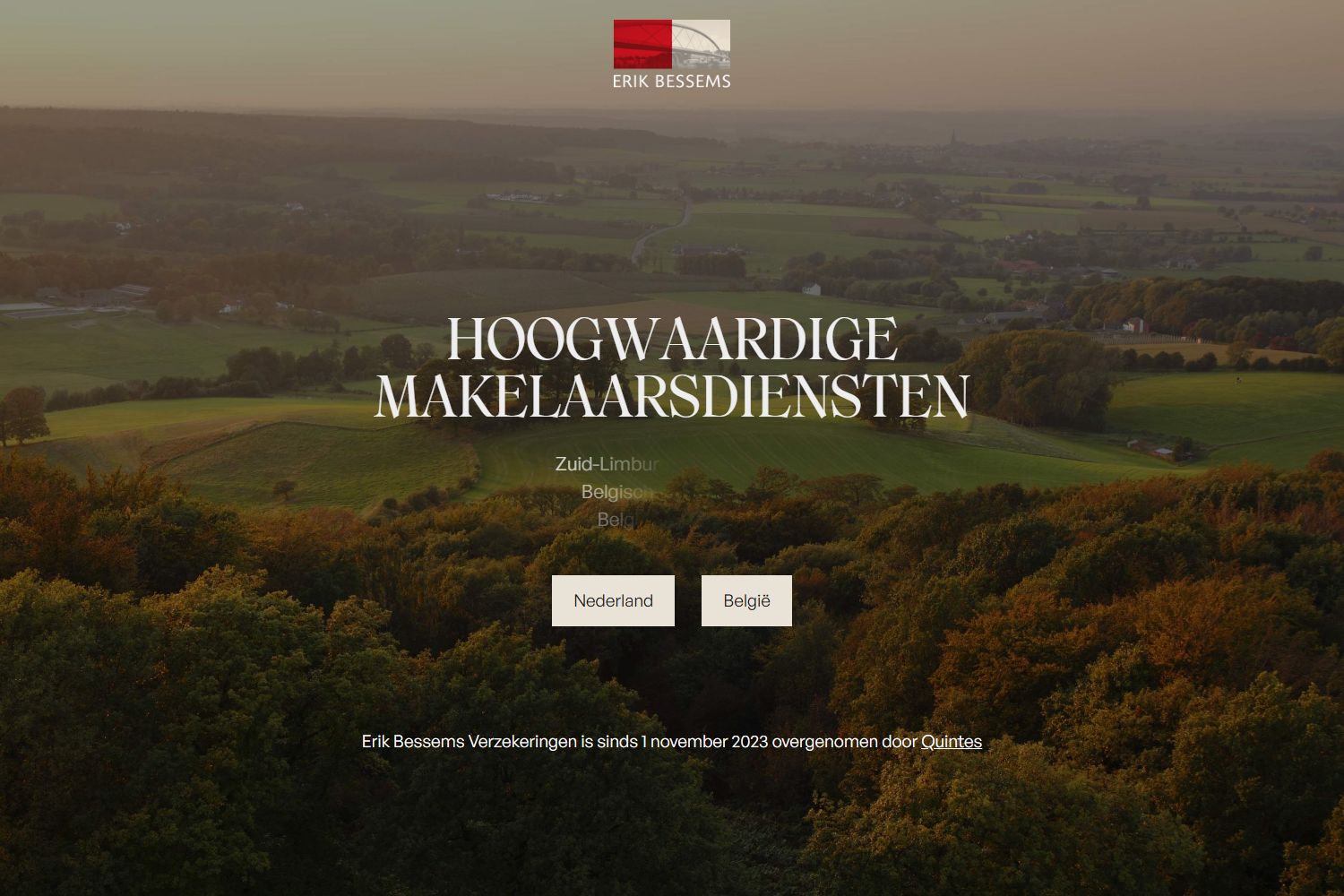 Screenshot van de website van www.erikbessems.com