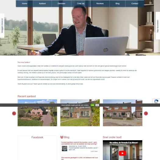 Screenshot van de website van www.ekgmakelaardij.nl