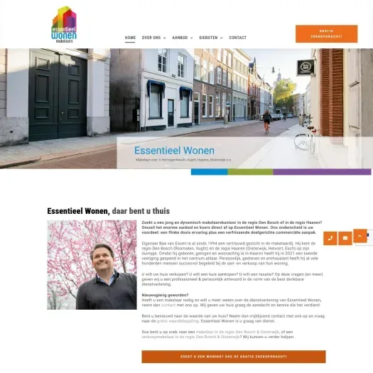 Capture d'écran du site web de www.essentieelwonen.nl