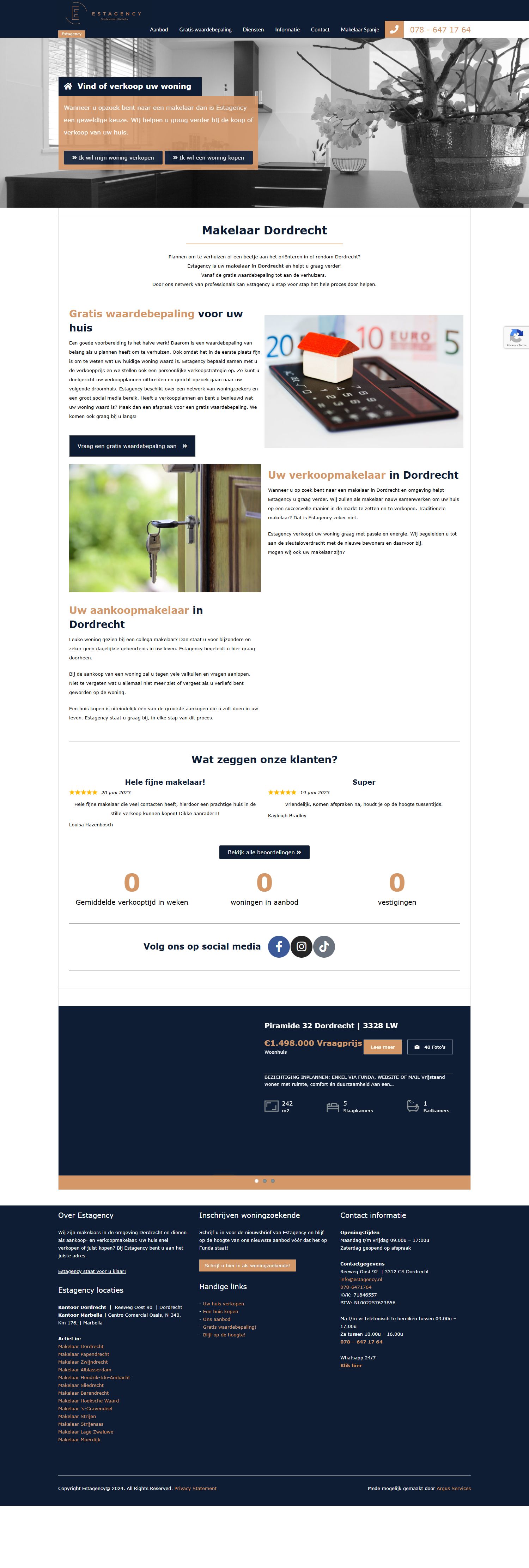 Screenshot der Website von estagency.nl