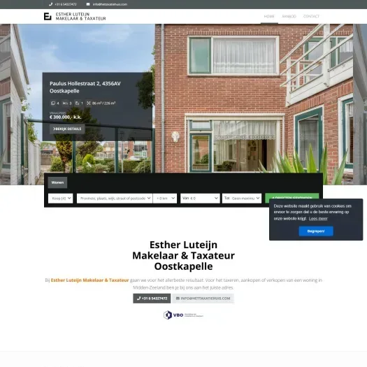 Screenshot van de website van estherluteijn.nl