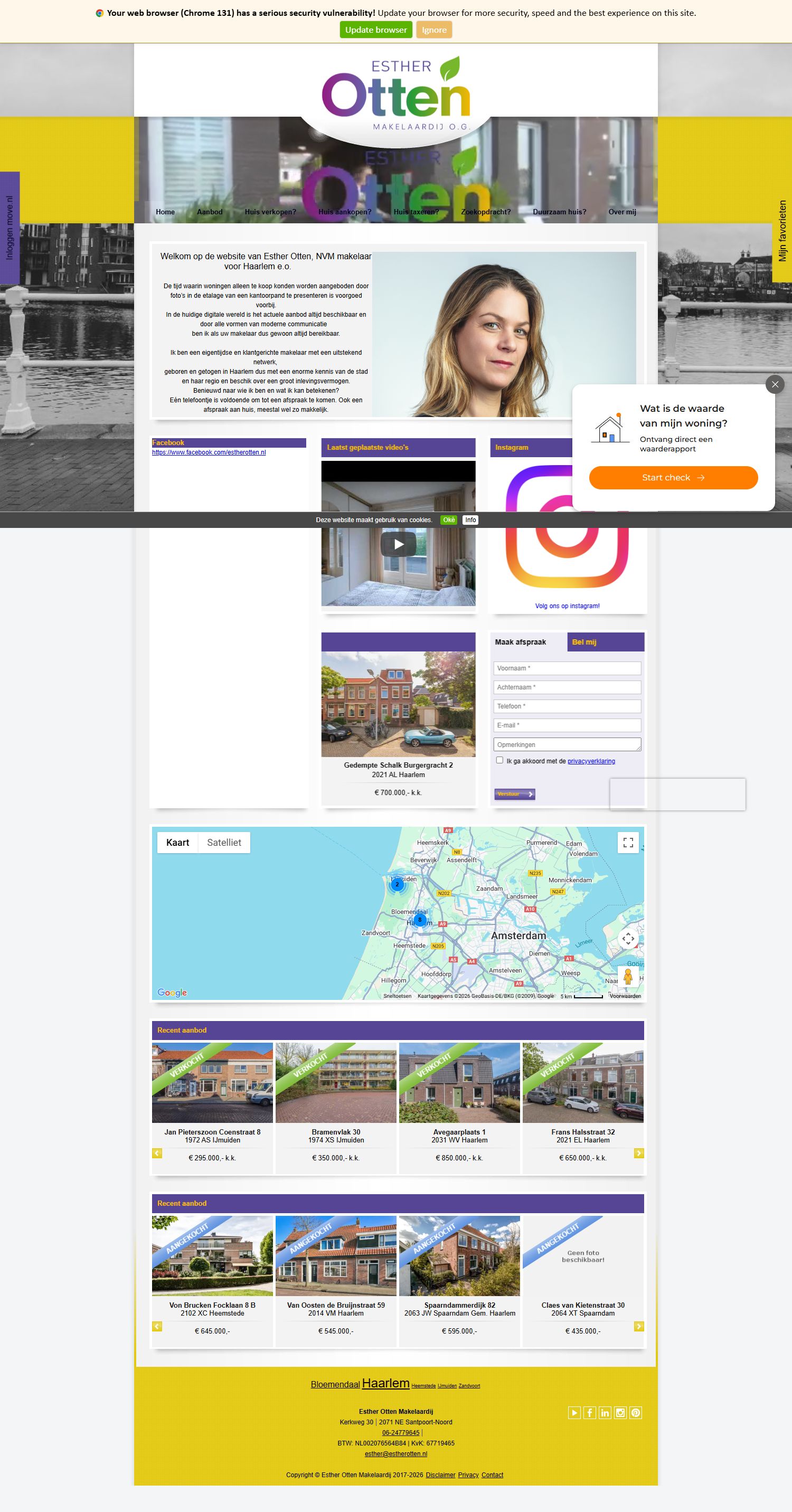 Screenshot van de website van www.estherotten.nl