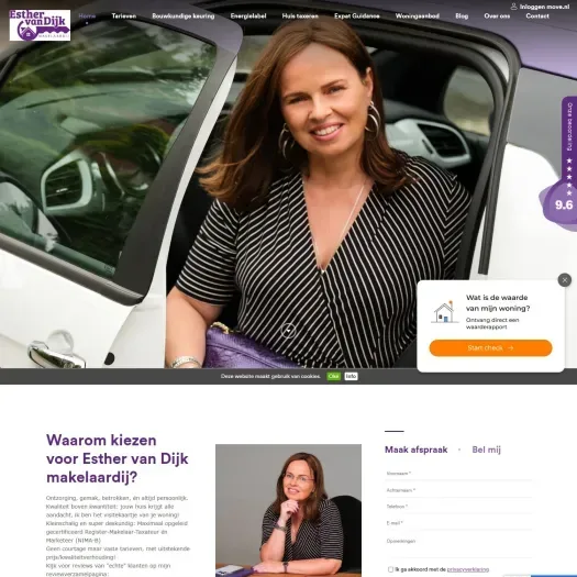 Screenshot van de website van www.esthervandijk.nl