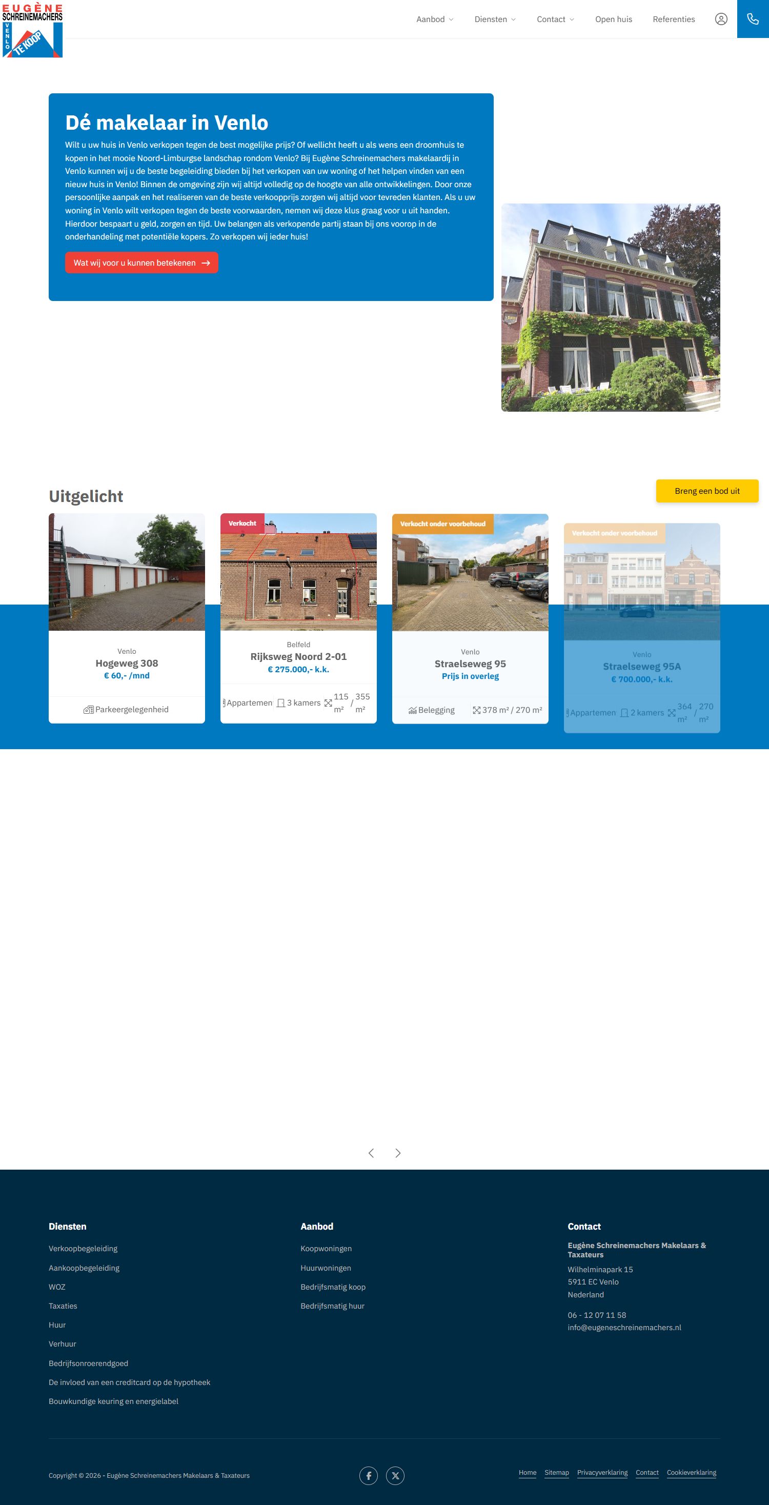 Screenshot der Website von www.eugeneschreinemachers.nl