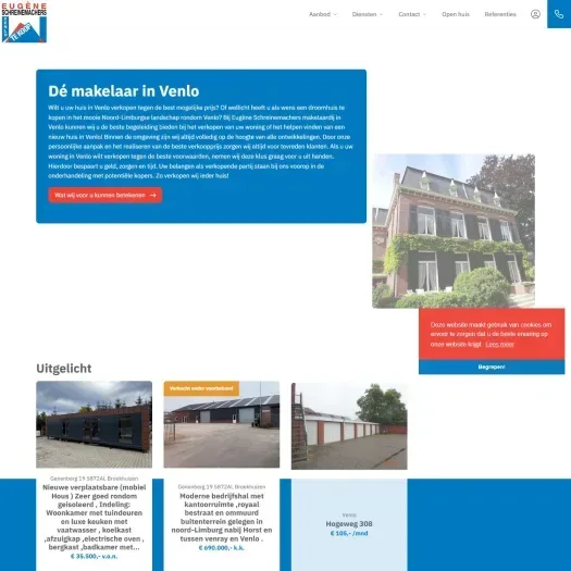 Screenshot van de website van www.eugeneschreinemachers.nl