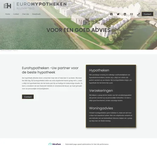 Screenshot of the website of eurohypotheken.com