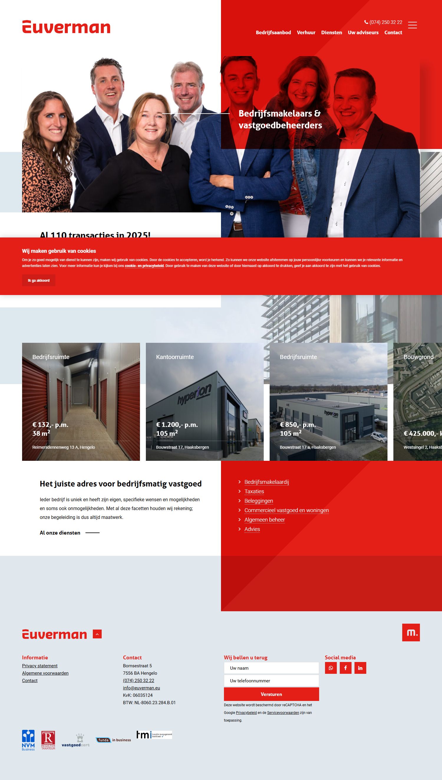 Screenshot der Website von www.euverman.eu