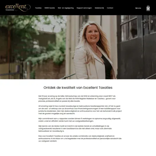 Capture d'écran du site web de www.excellenttaxaties.nl