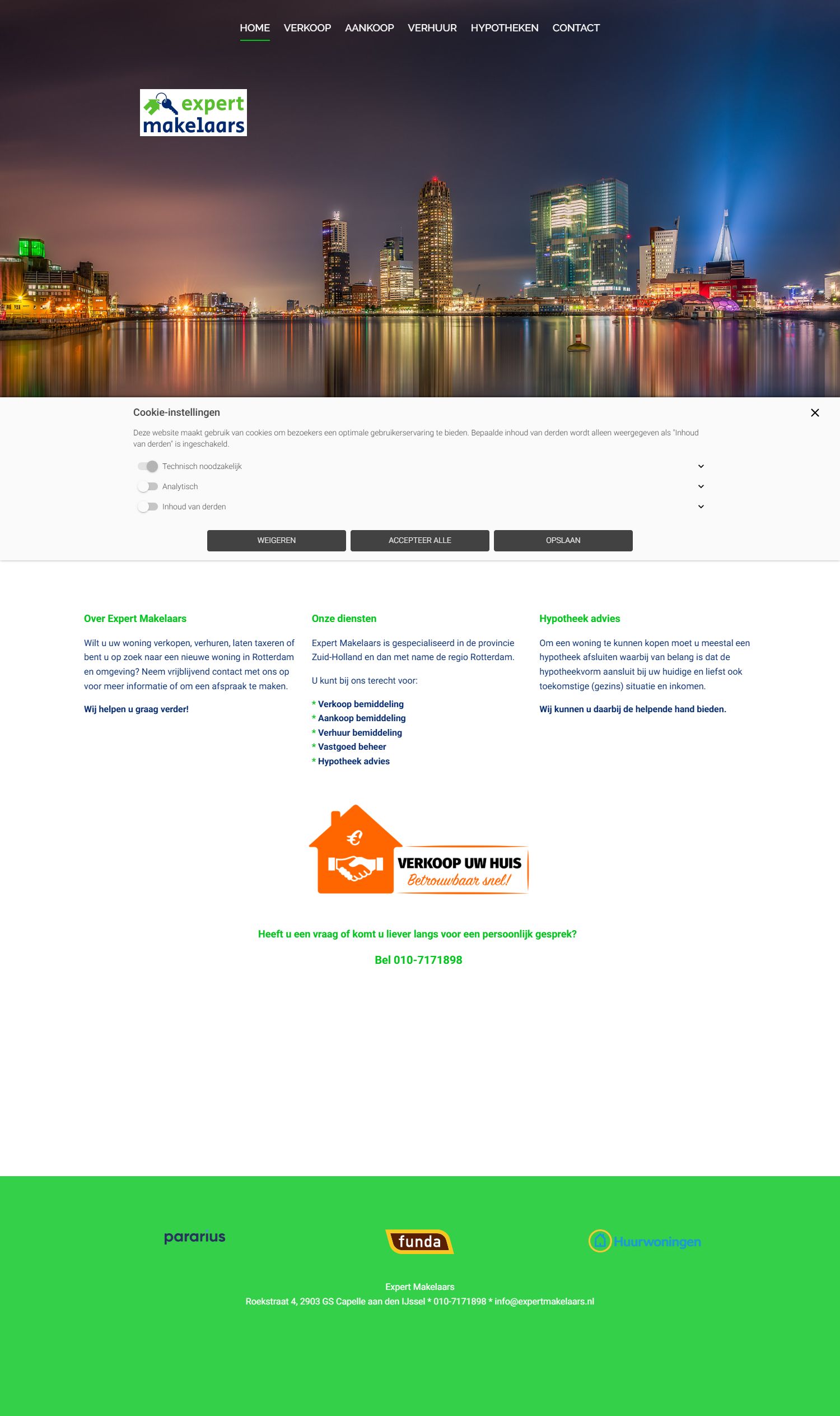 Screenshot of the website of www.expertmakelaars.nl
