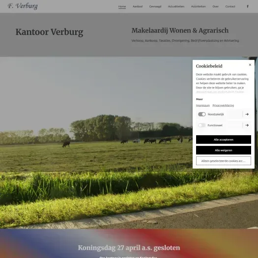 Capture d'écran du site web de www.fverburg.nl