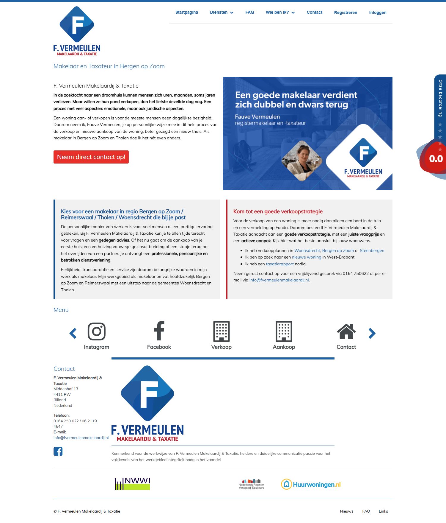 Screenshot der Website von www.fvermeulenmakelaardij.nl