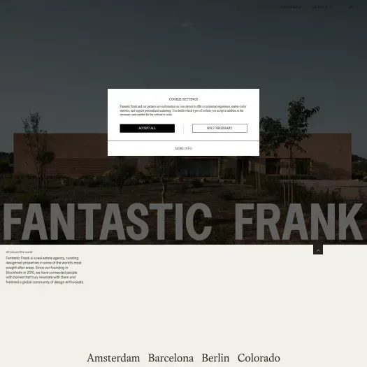 Screenshot of the website of www.fantasticfrank.com