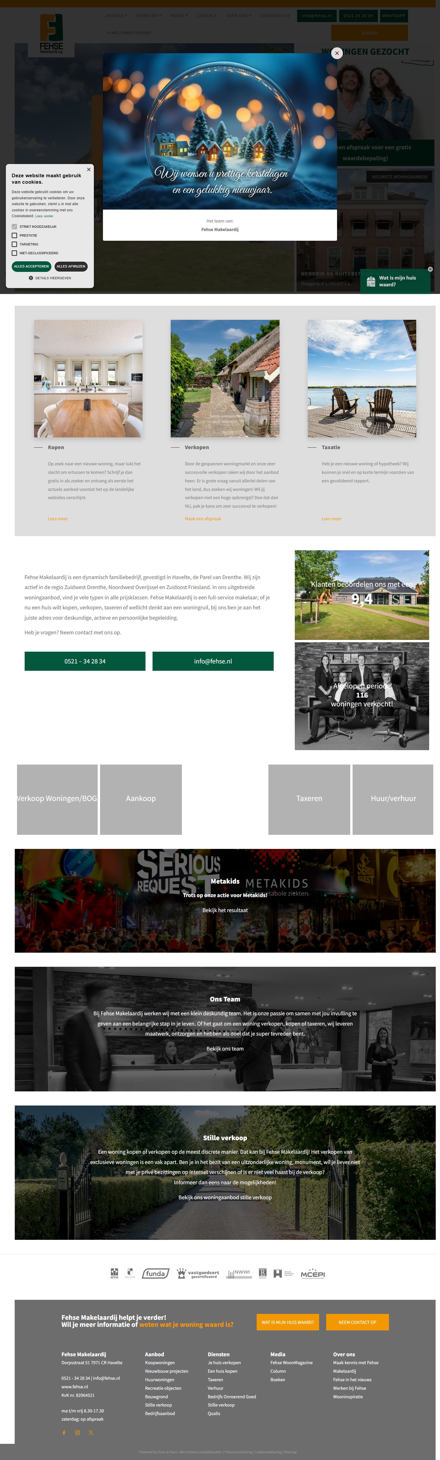 Screenshot der Website von www.fehse.nl