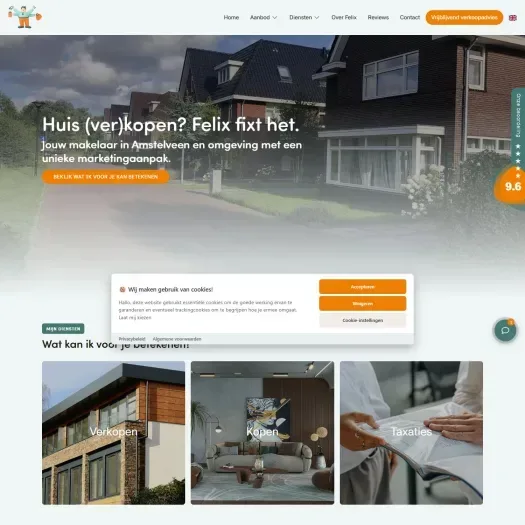 Screenshot of the website of www.makelaarvanamstelveen.nl