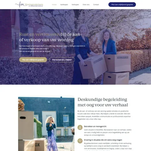 Screenshot der Website von www.femwoningmakelaars.nl